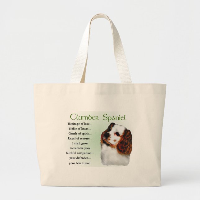 Bolsa Tote Grande Presentes do Clumber Spaniel (Frente)