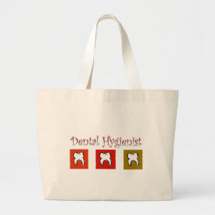 Bolsa Tote Grande Presentes do higienista dental, design de 3 dentes