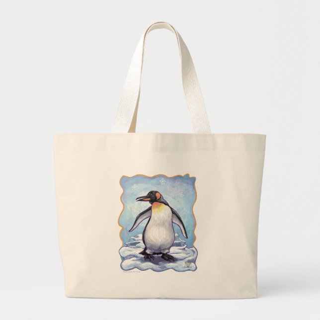 Bolsa Tote Grande Presentes e acessórios para pinguins (Frente)