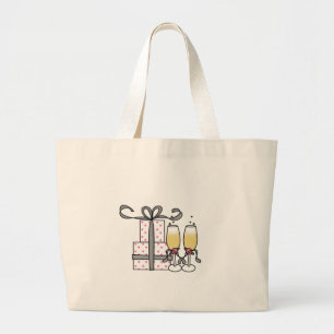 Bolsa Tote Grande Presentes e saco de Champagne