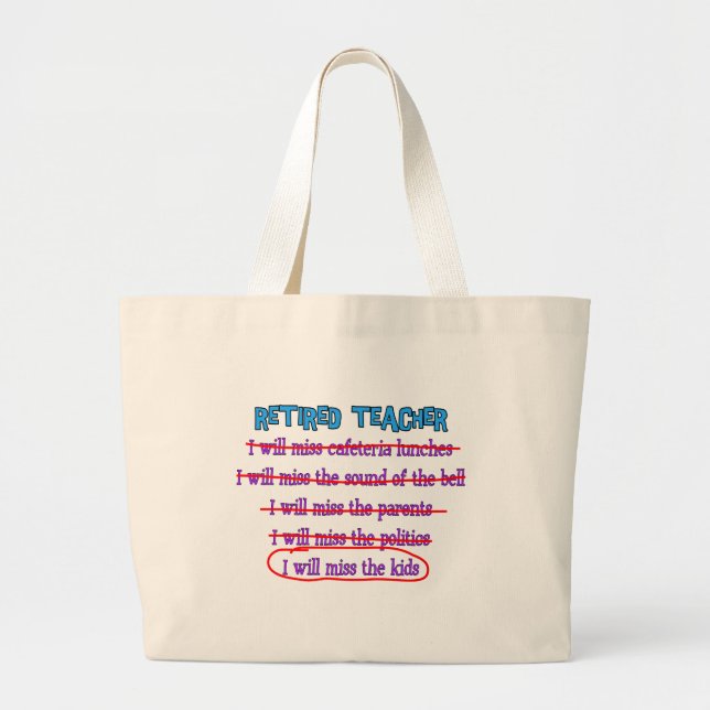 Bolsa Tote Grande Presentes engraçados aposentados da senhorita (Frente)