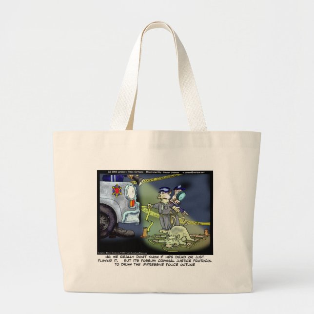 Bolsa Tote Grande Presentes Engraçados da Possum Protocol Camisetas  (Frente)