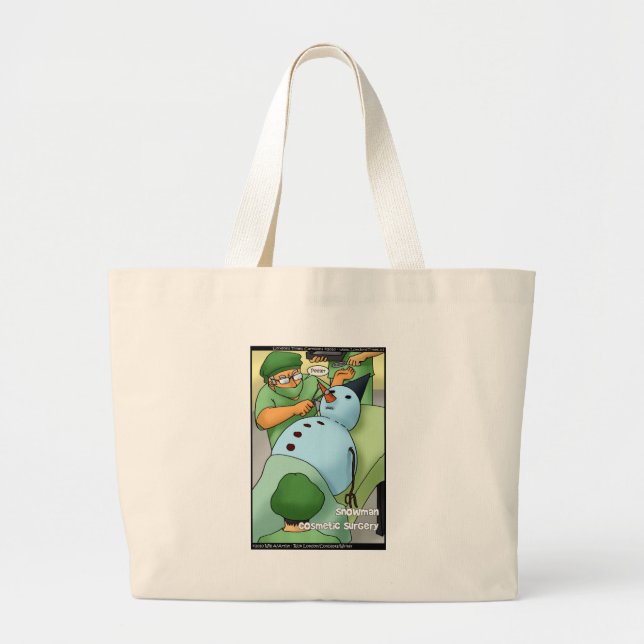 Bolsa Tote Grande Presentes Engraçados de Cirurgia Plástica Boneco d (Frente)