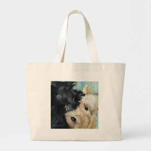 Bolsa Tote Grande Preto e arte escocesa wheaten do scottie do