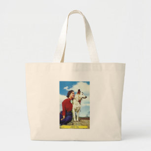 Bolsa Tote Grande pretty girl and dog iowa casino cafe advetisment