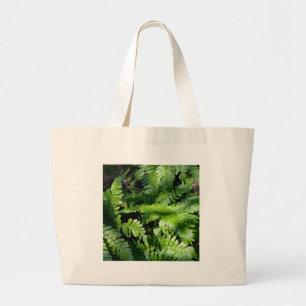 Bolsa Tote Grande Primavera Green Ferns boho botânico