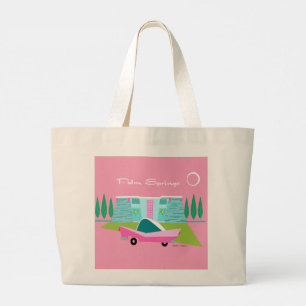 Bolsa Tote Grande  Primaveras de palma rosa retrorreflectores Bandej