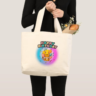 Bolsa Tote Grande primeiro aniversario de tigre Festa de aniversário