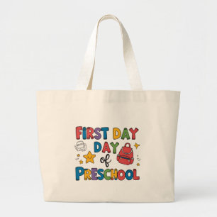 Bolsa Tote Grande Primeiro dia de pré-escola