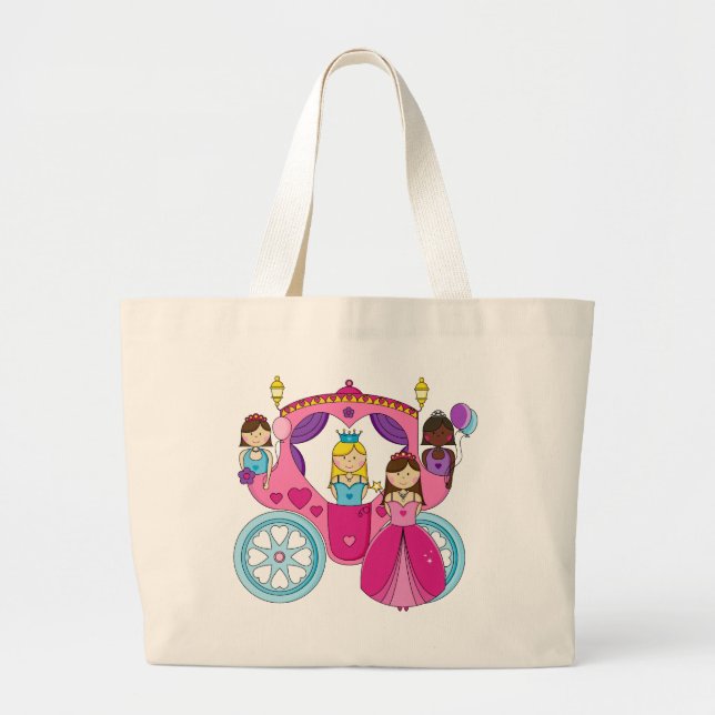 Bolsa Tote Grande Princesa bonito Carruagem (Frente)