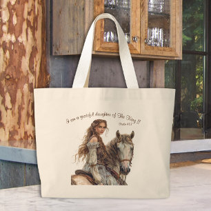 Bolsa Tote Grande Princesa Cristã em Horseback Tote Bag 5 tamanhos!