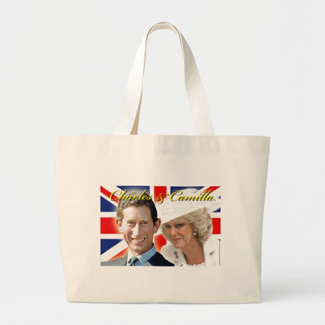 Bolsa Tote Grande Príncipe Carlos & HRH Duquesa Cornwall (Frente)