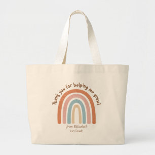 Bolsa Tote Grande Professor de Arco-Íris Moderno - Obrigado -