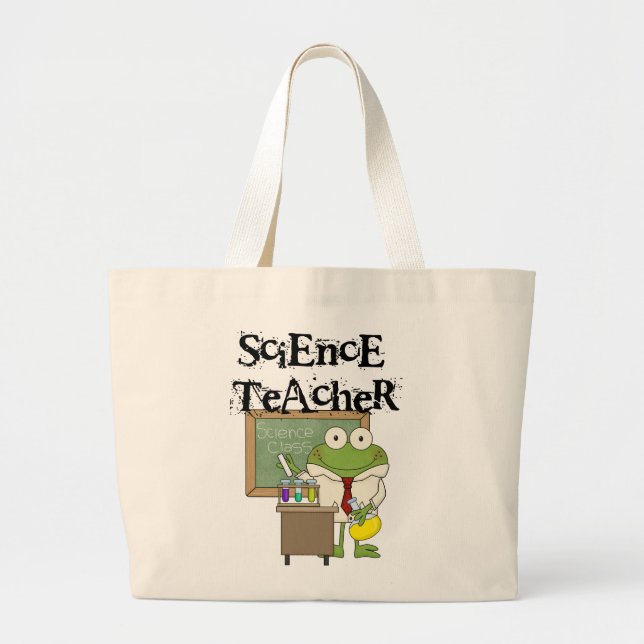 Bolsa Tote Grande Professor de ciências do sapo (Frente)