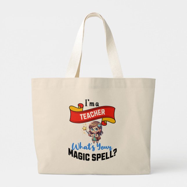 Bolsa Tote Grande Professor Magic Spell - Ideia de presente divertid (Verso)