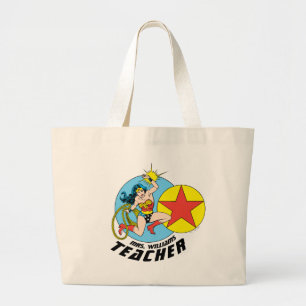 Bolsa Tote Grande Professora da Mulher Maravilha Red Star