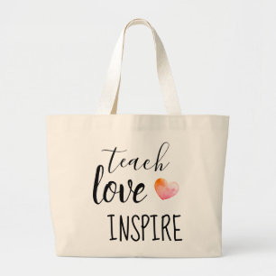 Bolsa Tote Grande Professores Ensinam Amor Inspiram