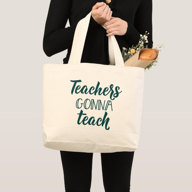 Bolsa Tote Grande Professores que vão ensinar (Frente (produto))