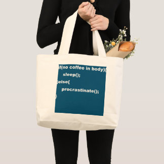 Bolsa Tote Grande Programa de codificação Procrastinação Java Javasc