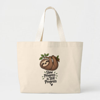 Bolsa Tote Grande Progresso Lento Ainda é Progresso Preguiça Fofa