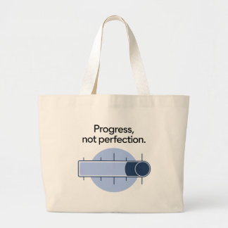 Bolsa Tote Grande progresso não perfeição, progresso sobre perfeição