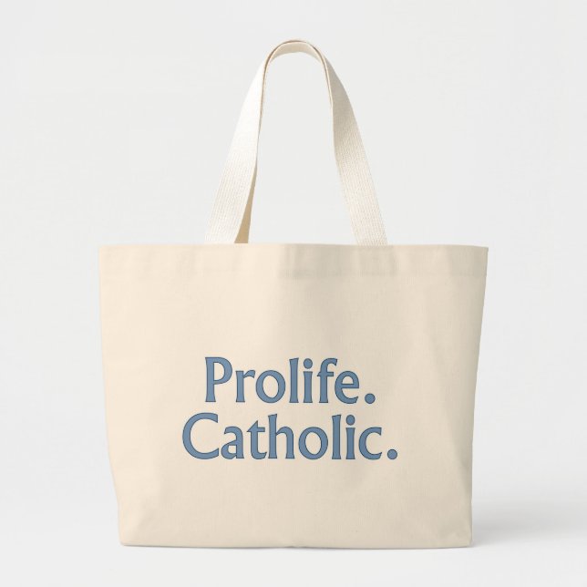 Bolsa Tote Grande Prolife. Católico (Frente)