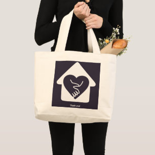 Bolsa Tote Grande Promocional de assistência pessoal Obrigado