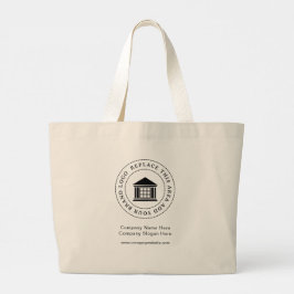 Bolsa Tote Grande Promocional de logotipo de empresa simples e minim
