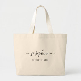 Bolsa Tote Grande Proposta de Dama de Honra Personalizada com Roteir