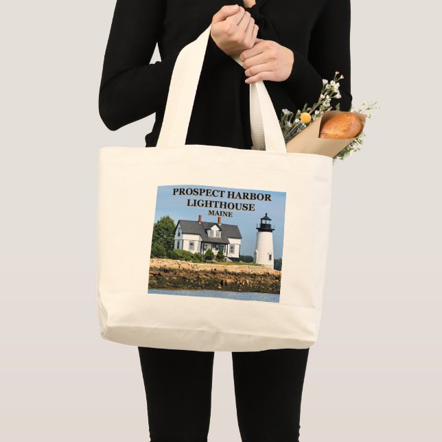 Bolsa Tote Grande Prospect Harbor Lighthouse, Maine Tote Bag (Frente (produto))