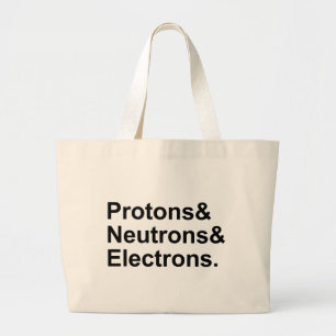 Bolsa Tote Grande Prótons Nêutrons Elétrons 3 Partes de um Átomo