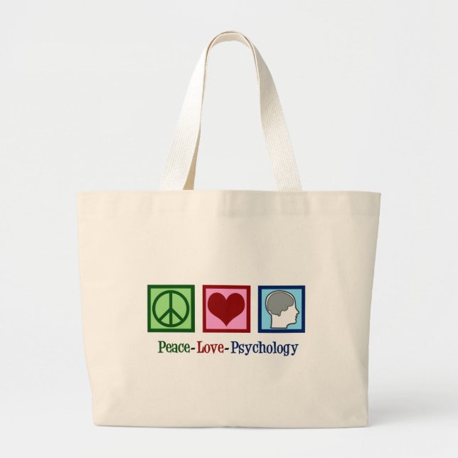 Bolsa Tote Grande Psicólogo de Psicologia do Amor pela Paz (Frente)