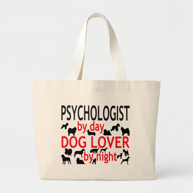 Bolsa Tote Grande Psicólogo por Day Dog Lover pela Noite (Frente)