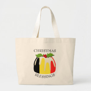 Bolsa Tote Grande Pudim de Natal BÉLGICA FLAG