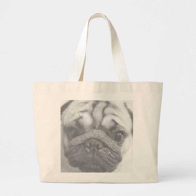 Bolsa Tote Grande Pug Face (Frente)