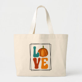 Bolsa Tote Grande Pumpkin AMOR outono