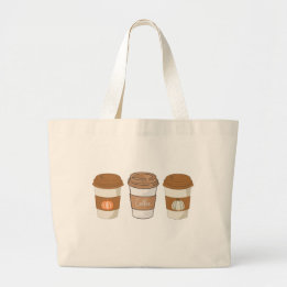 Bolsa Tote Grande Pumpkin Spice latte, Café