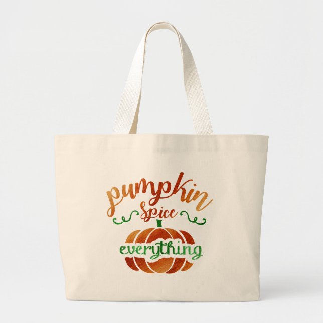 Bolsa Tote Grande Pumpkin Spice Tudo (Frente)