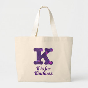 Bolsa Tote Grande Puro - Letra K é para gentileza Monograma