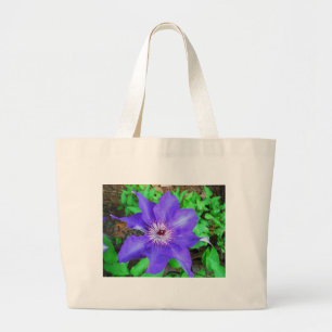 Bolsa Tote Grande Purple Clematis Flower
