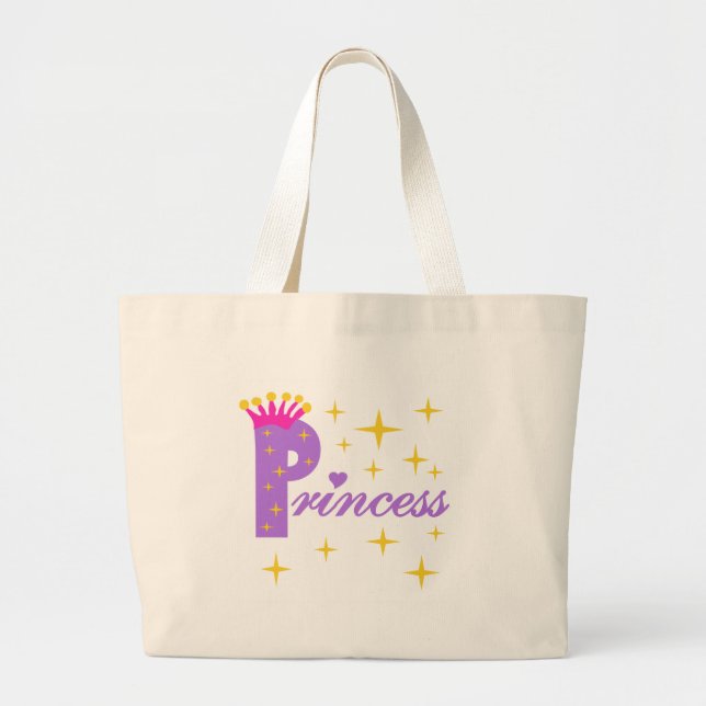 Bolsa Tote Grande Purple Text Princess (Frente)