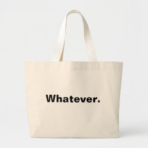 Bolsa Tote Grande Qualquer palavra de design minimalismo