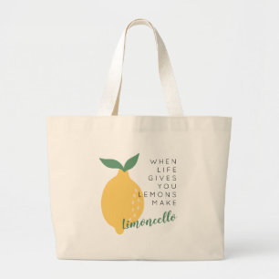 Bolsa Tote Grande Quando a Vida Lhe Dá Limões Faça Limoncello Fofo