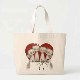 Bolsa Tote Grande Quatro Gatinhos Amorosos
