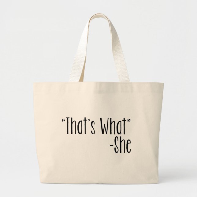 Bolsa Tote Grande "Que é o que" - ela (Frente)