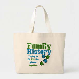 Bolsa Tote Grande Quebra-cabeça de Histórico da Família