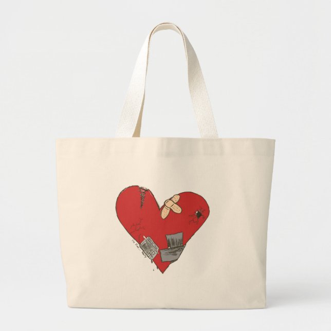 Bolsa Tote Grande Quebrado-Coração (Frente)