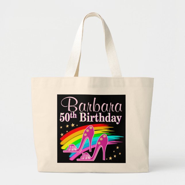BOLSA TOTE GRANDE QUEEN DE CALÇADO DE ANIVERSÁRIO PERSONALIZADA (Frente)