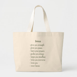 Bolsa Tote Grande Quem é Jesus é um Presente de Lembrança Confortant