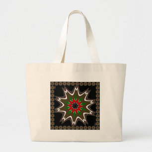 Bolsa Tote Grande Quênia Café castanho bordado design